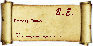 Berey Emma névjegykártya